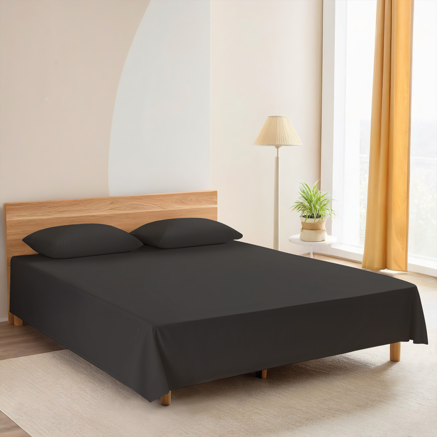 Простыня HOMECLUB 215/220x240см, цвет графит, Арт. HCBC-S-24-GR, предпросмотр