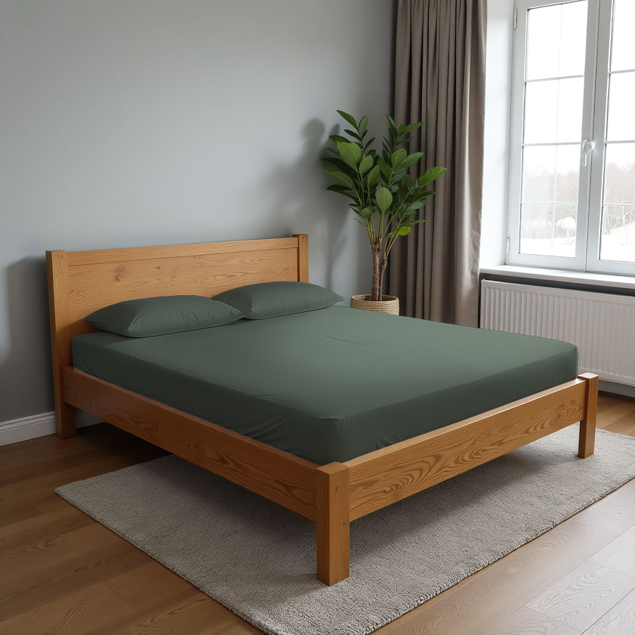 Простыня на резинке HOMECLUB 160x200(+/-3)см, зеленая, Арт. HCBS-S-16-EN, превью