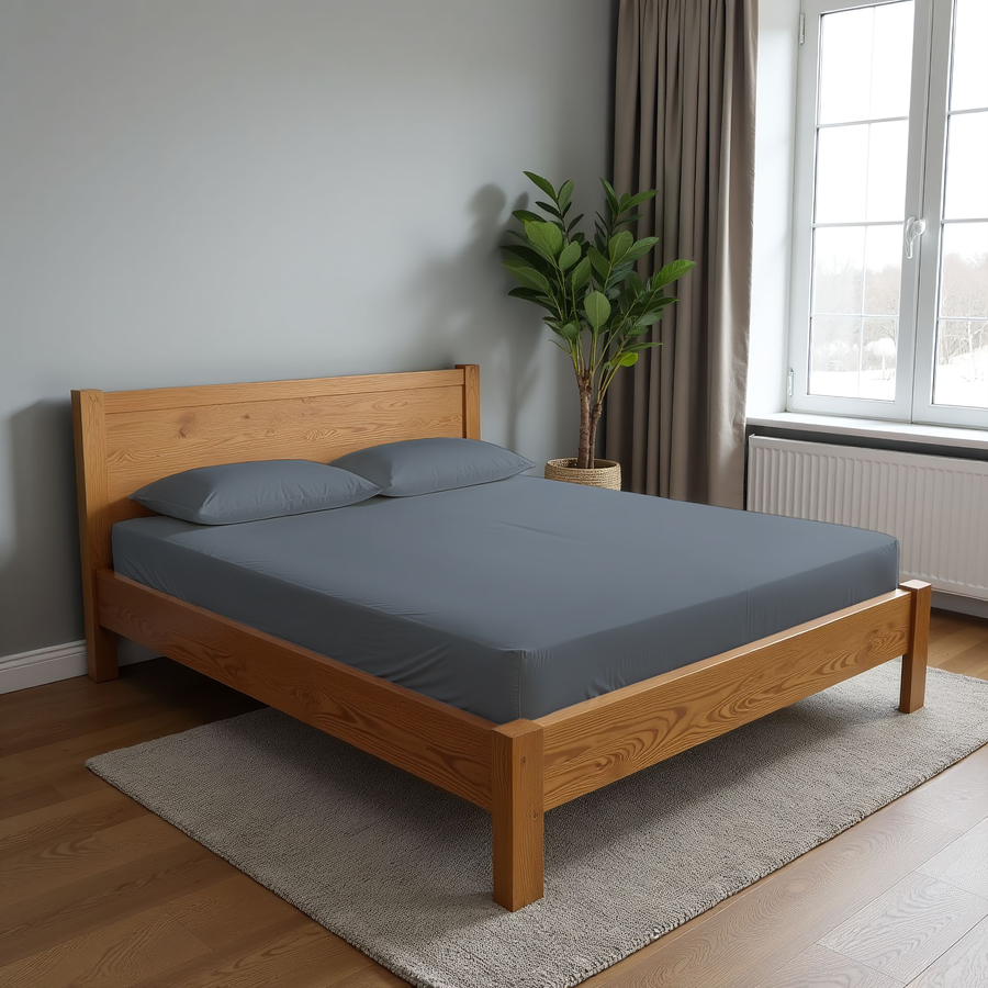 Простыня на резинке HOMECLUB 180x200(+/-3)см, цвет графит, Арт. HCBS-S-18-GR, предпросмотр