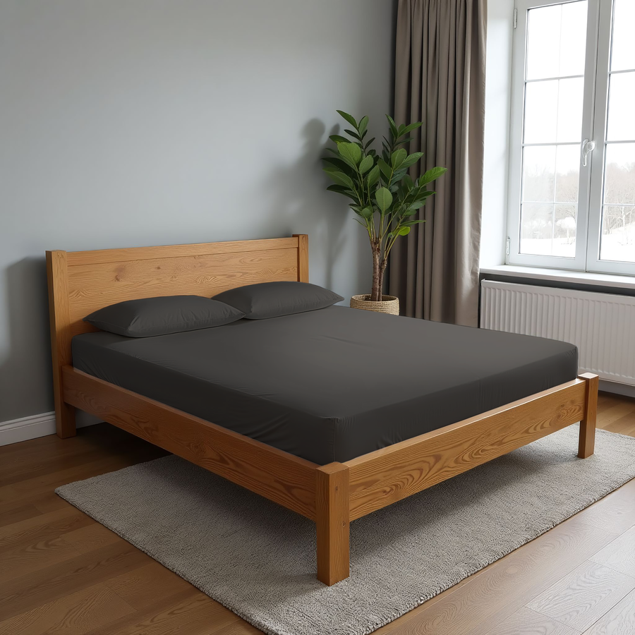 Простыня на резинке HOMECLUB 160x200(+/-3)см, цвет графит, Арт. HCBS-S-16-GR, предпросмотр