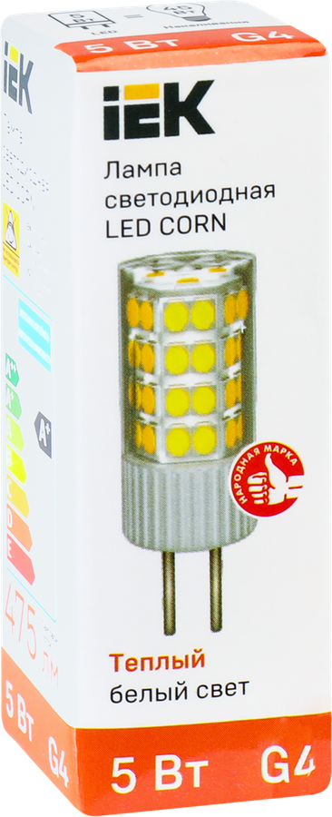 Лампа IEK LED Капсула 5Вт, 230В, 3000К, цоколь G4, Арт. LLE-CORN-5-230-30-G4, предпросмотр