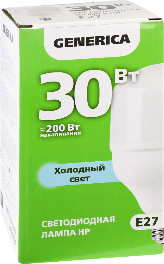 Лампа GENERICA LED HP 30Вт, 230В, 6500К, цоколь E27, Арт., Арт. LL-HP-30-230-65-E27-G, превью