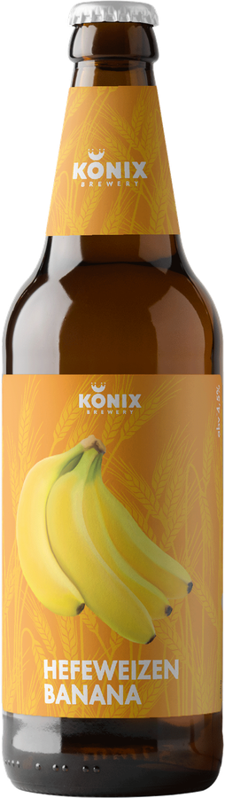 Напиток пивной KONIX BREWERY Hefeweizen Banana нефильтрованный пастеризованный 4,5%, 0.45л, предпросмотр