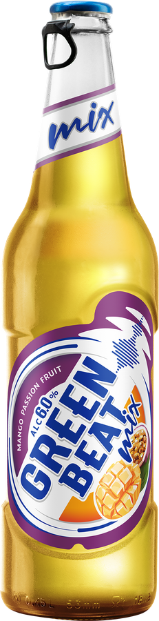 Напиток пивной GREENBEAT MIX Mango Passion fruit пастеризованный 6%, 0.45л, превью