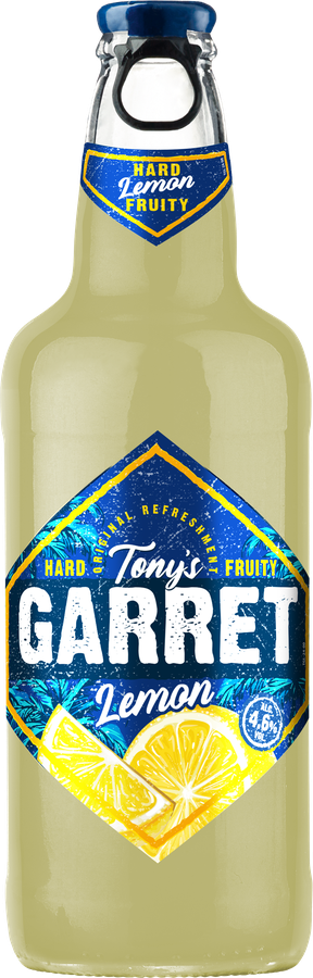 Напиток пивной TONY'S GARRET Hard Lemon пастеризованный 4,6%, 0.4л, предпросмотр