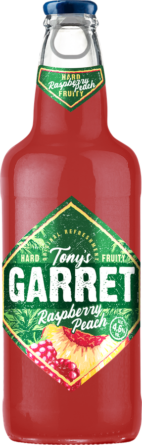 Напиток пивной TONY'S GARRET Hard Raspberry-Peach пастеризованный 4,6%, 0.4л, превью