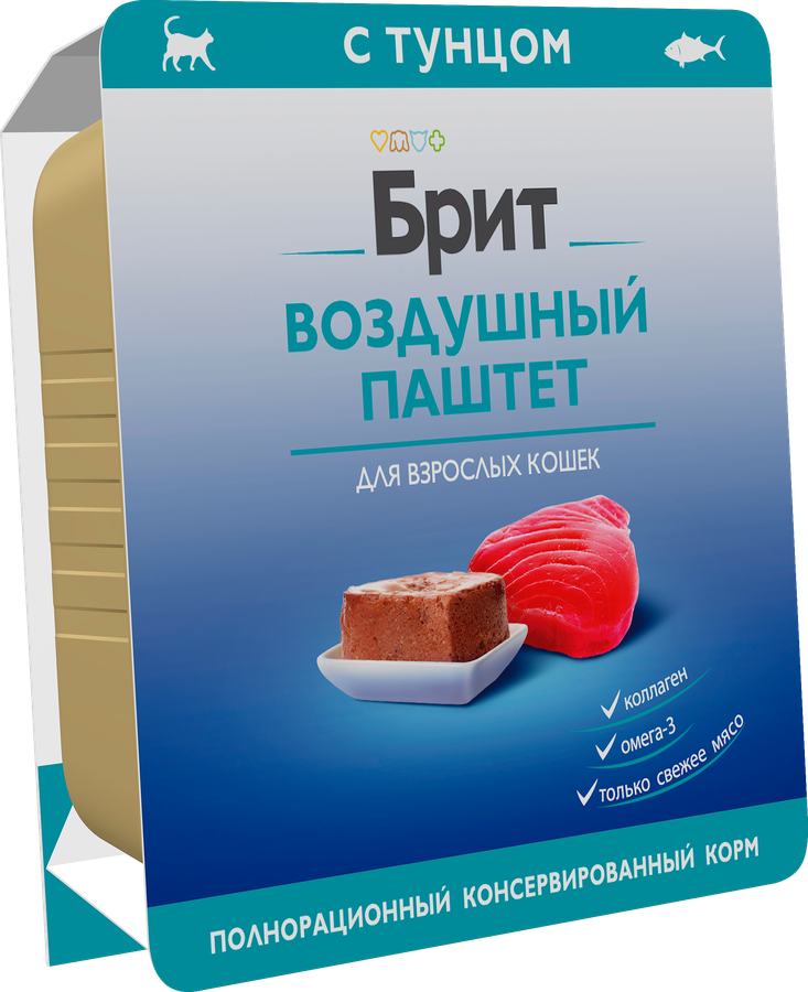 Корм консервированный для кошек BRIT PREMIUM Тунец, воздушный паштет, 100г, предпросмотр