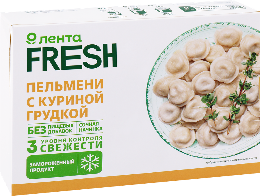 Пельмени ЛЕНТА FRESH с куриной грудкой, 500г, превью