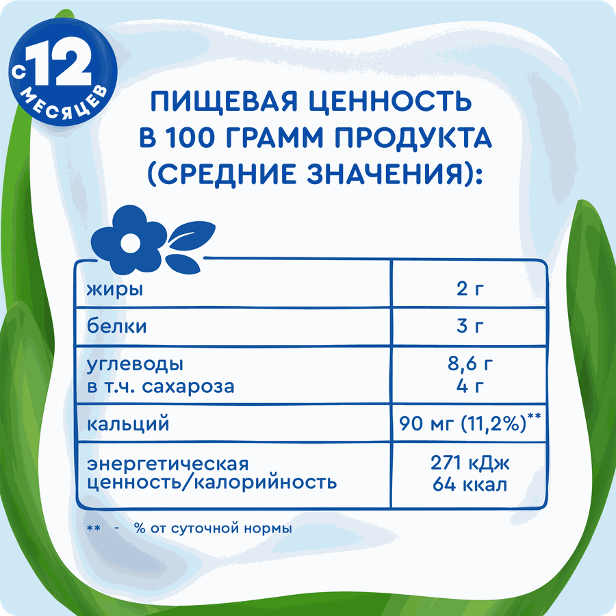 Молочный коктейль детский АГУША Земляника 2%, без змж, 190мл, предпросмотр