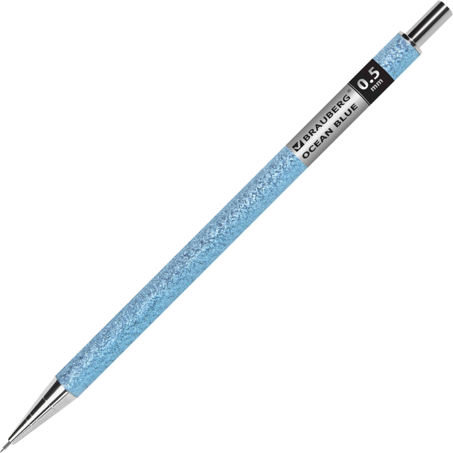 Карандаш механический BRAUBERG Chrome, HB, 0,5мм+грифели, Арт. 181969, 12шт, превью