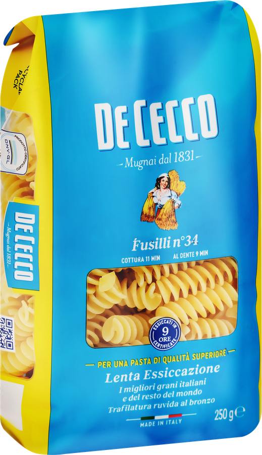 Макароны DE CECCO Фузилли №34, 250г, превью