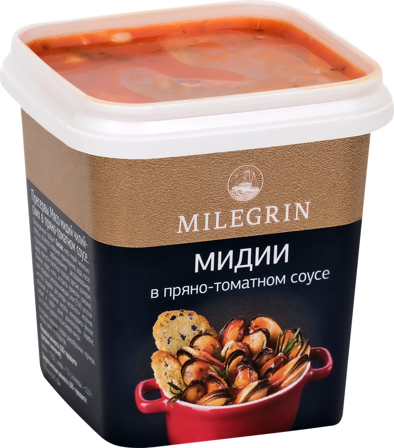 Мидии МИЛЕГРИН в пряно-томатном соусе, 285г, превью