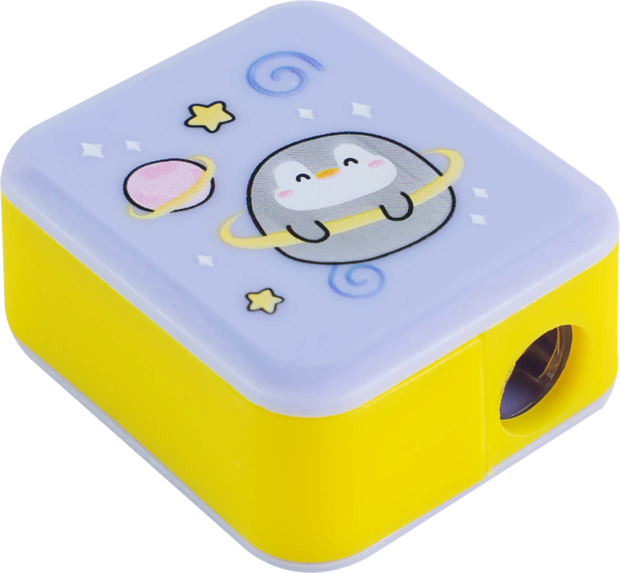 Точилка MESHU Bubble friends пластиковая, 1 отверстие, в ассортименте, предпросмотр
