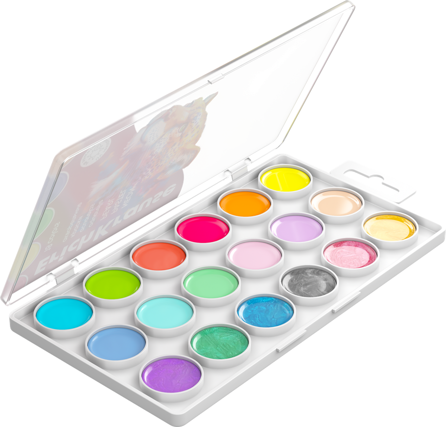 Акварель ERICHKRAUSE Safari Neon+Pastel+Pearl с УФ защитой яркости, 18 цветов, Арт. 61380, предпросмотр