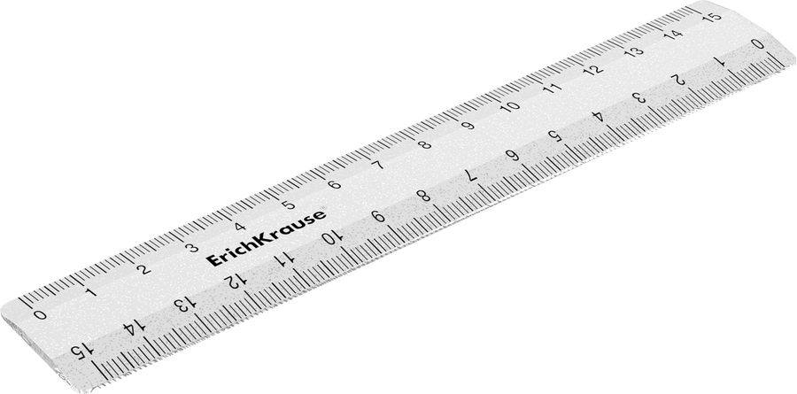 Линейка ERICHKRAUSE Clear пластиковая прозрачная, 15см, Арт. 52973, превью