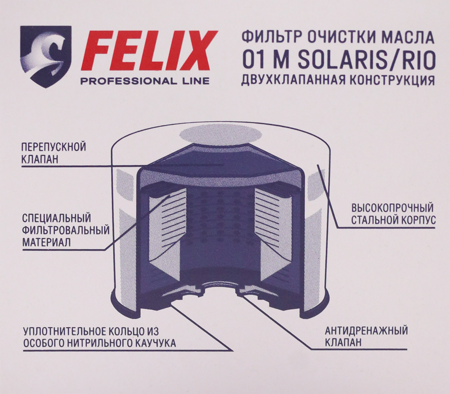 Фильтр масляный FELIX 01 М Solaris/Rio, Арт. 430610015, превью