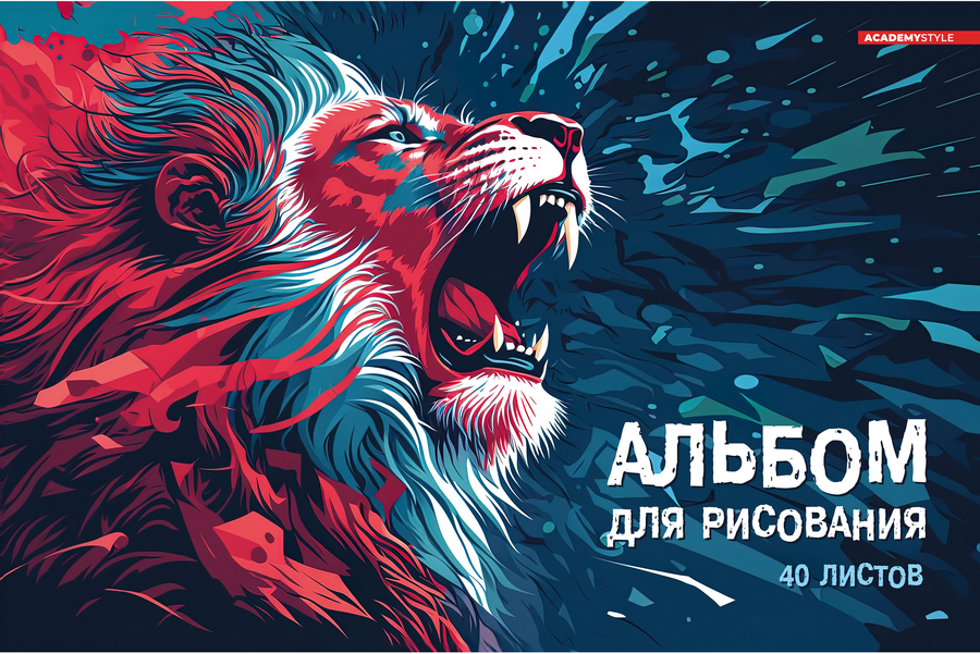 Альбом для рисования ACADEMY STYLE А4, 40 листов, на скрепке, Арт. 1443/7/8, предпросмотр