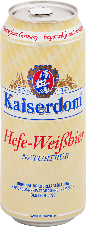 Пиво светлое KAISERDOM Хефе-Вайсбир нефильтрованное пастеризованное 4,7%, 0.5л, предпросмотр