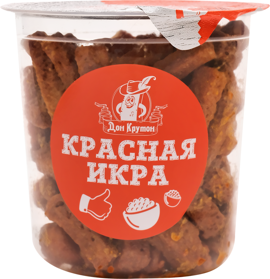 Гренки пшеничные ДОН КРУТОН со вкусом красной икры, 130г, превью