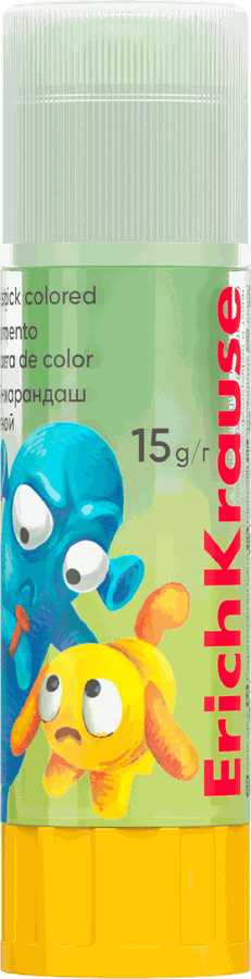 Клей-карандаш ERICHKRAUSE EasyStick Jolly Friends, цветной, Арт. 60911, 15г, предпросмотр