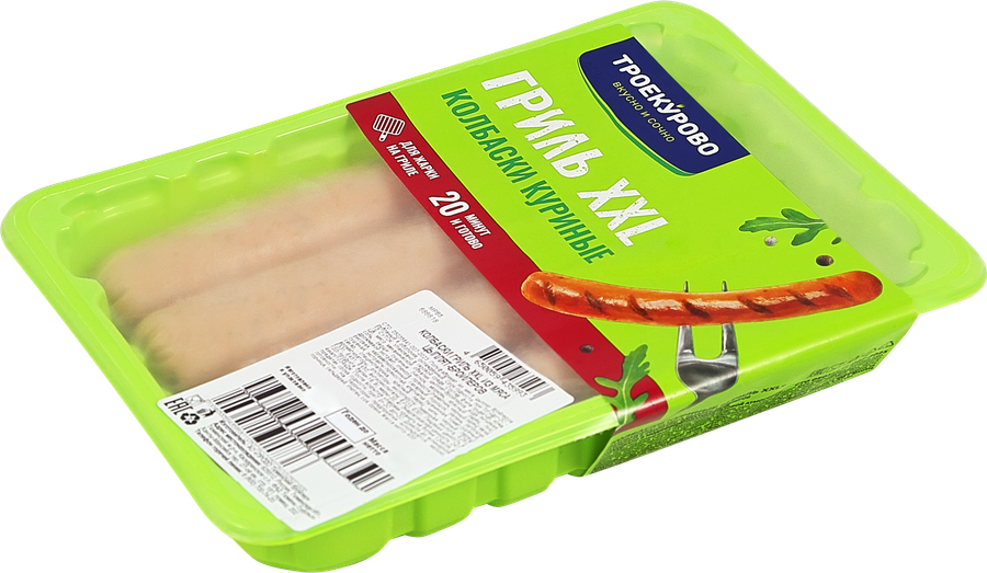 Колбаски куриные ТРОЕКУРОВО XXL, 400г, превью