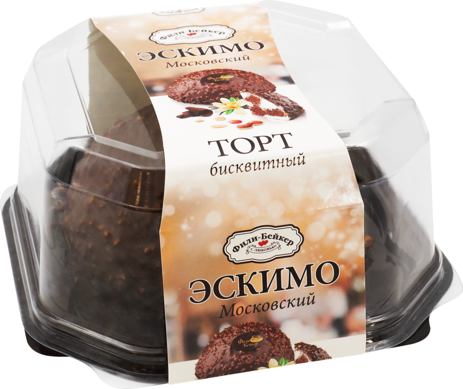 Торт бисквитный ФИЛИ-БЕЙКЕР Эскимо Московский, 450г, превью