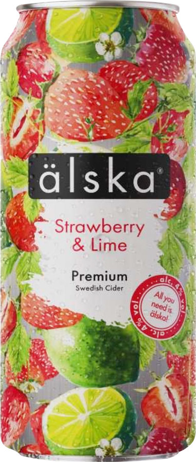 Сидр ALSKA фруктовый со вкусом клубники и лайма 4,0%, 0.44л, предпросмотр