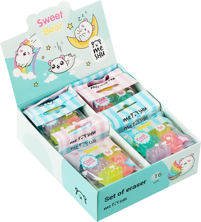 Набор ластиков MESHU Candy bear, Арт. 355991, 5шт, превью