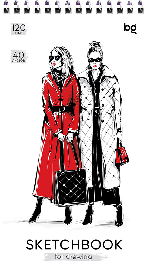 Скетчбук BG Fashion, на гребне, 40 листов, Арт. 367009, превью