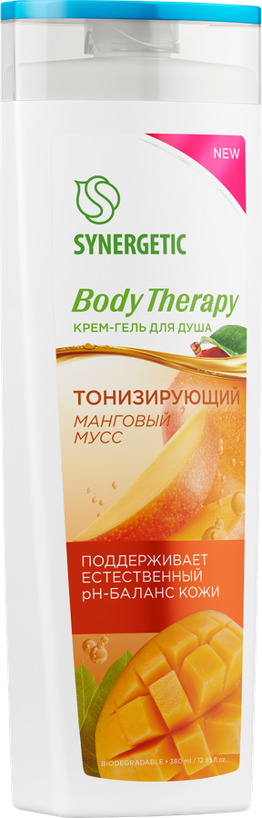Гель для душа SYNERGETIC Body Therapy Манговый мусс, 380мл, предпросмотр