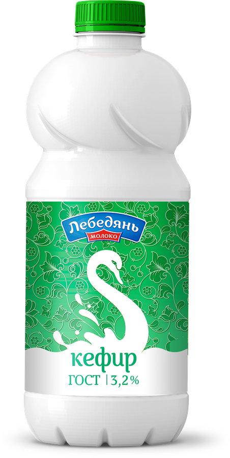 Кефир ЛЕБЕДЯНЬМОЛОКО 3,2%, без змж, 900г, превью