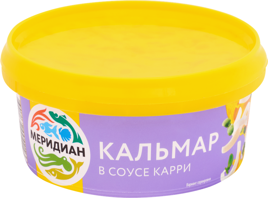 Кальмар МЕРИДИАН в соусе карри, соломка, 180г, превью