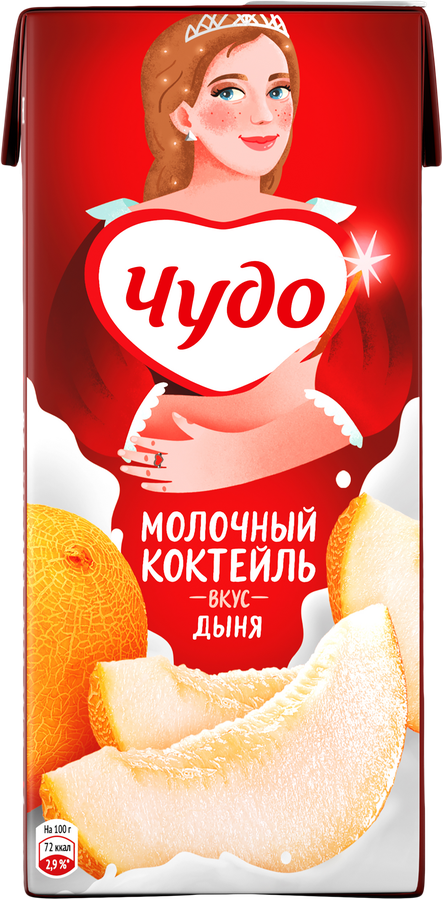 Коктейль молочный ЧУДО Дыня 2%, без змж, 960г, предпросмотр