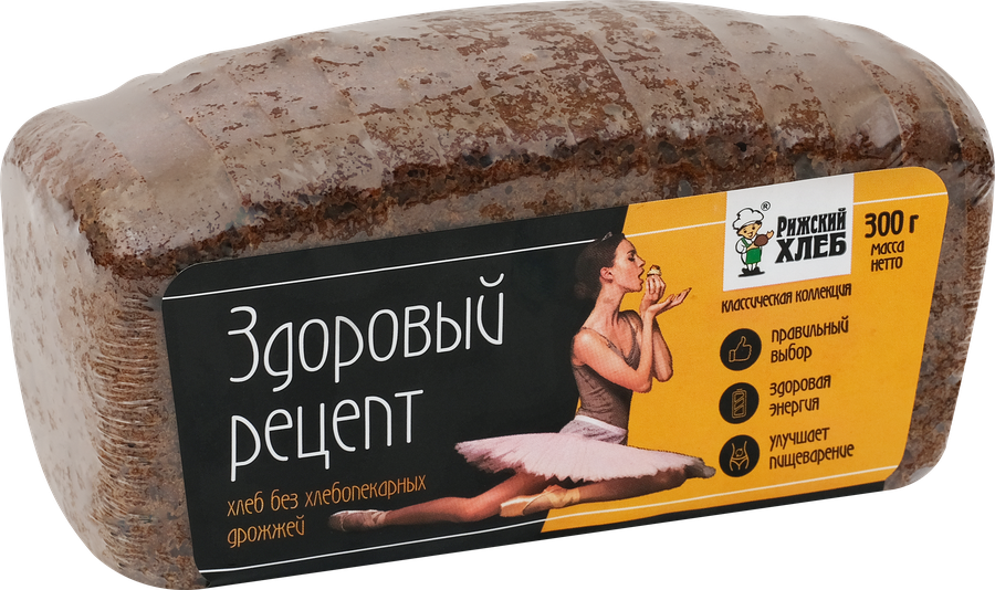 Хлеб рецепт ржано-пшеничный бездрожжевой РИЖСКИЙ ХЛЕБ Здоровый, заварной, 300г, предпросмотр