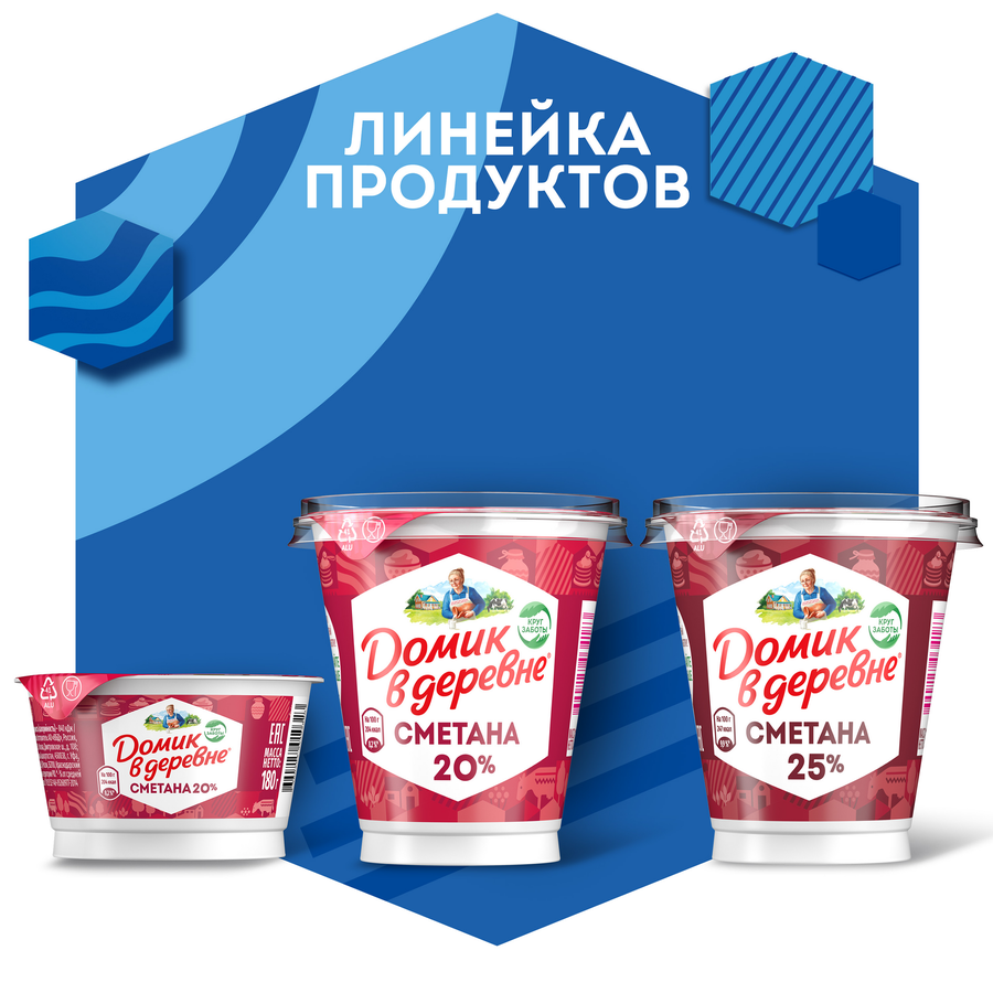 Сметана ДОМИК В ДЕРЕВНЕ 15%, без змж, 450г, предпросмотр