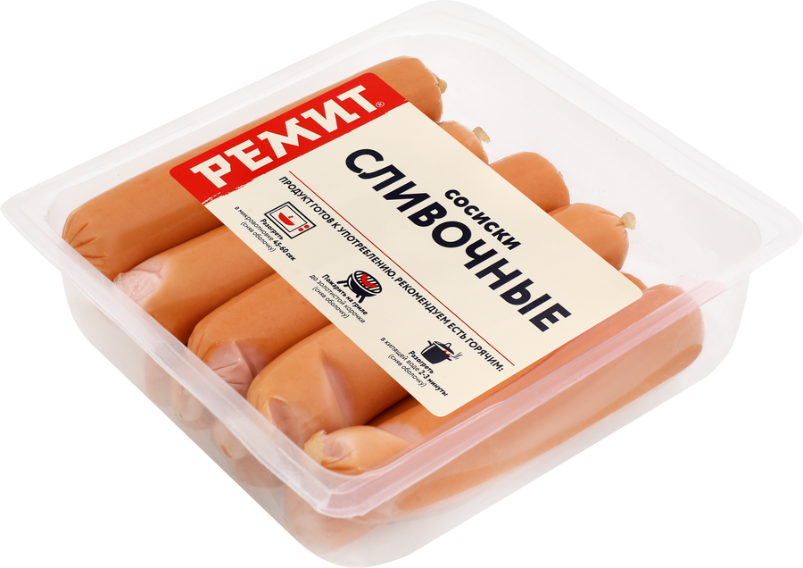 Сосиски РЕМИТ Сливочные, весовые, предпросмотр