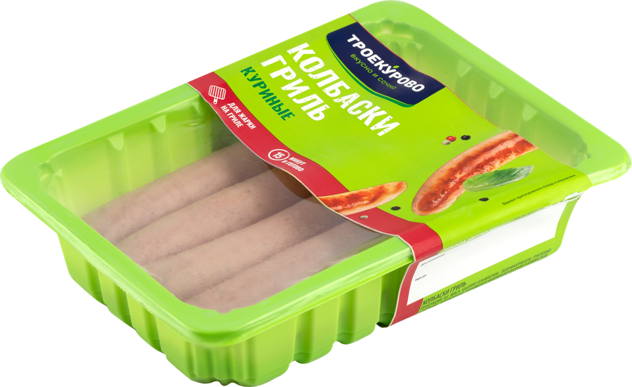 Колбаски куриные ТРОЕКУРОВО гриль классические, 350г, предпросмотр
