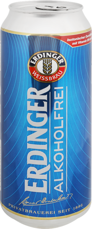 Пиво безалкогольное светлое ERDINGER Пшеничное нефильтрованное пастеризованное не более 0,5%, 0.5л, предпросмотр