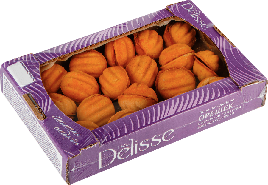 Печенье сдобное DELISSE Орешек со вкусом вареной сгущенки, 500г, предпросмотр
