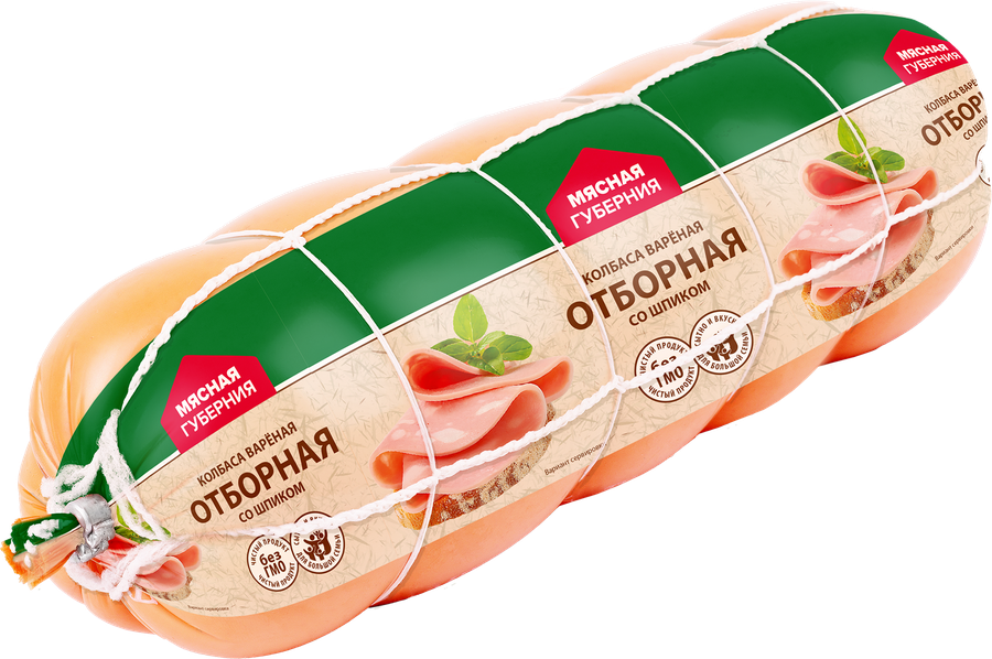 Колбаса вареная МЯСНАЯ ГУБЕРНИЯ Отборная со шпиком, весовая, предпросмотр