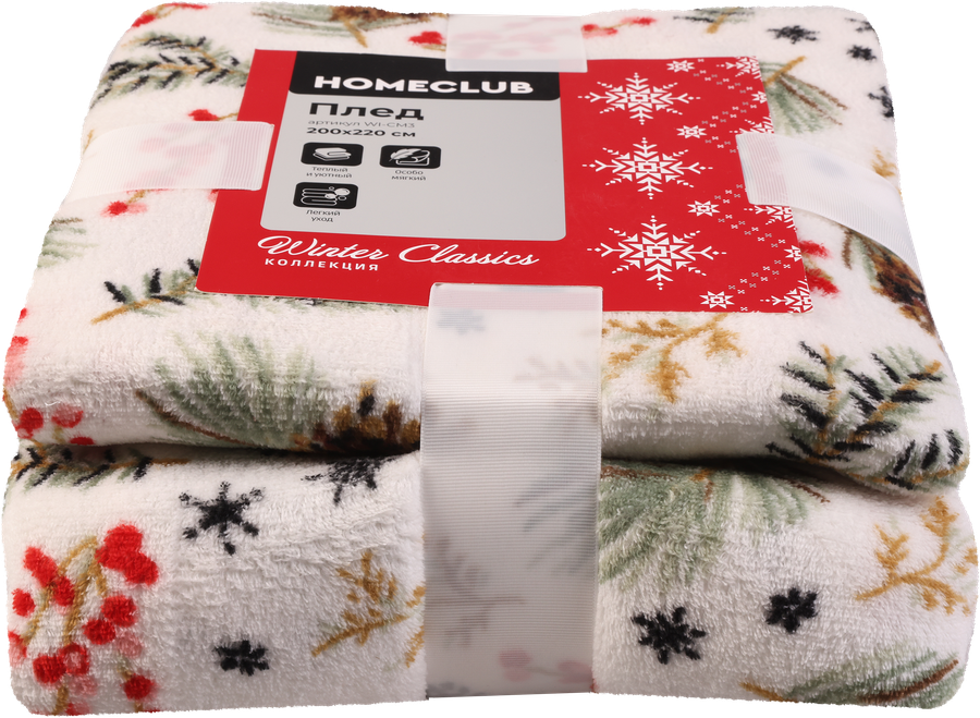Плед HOMECLUB Winter classics 200х220см, в ассортименте, Арт. WI-CM3, превью