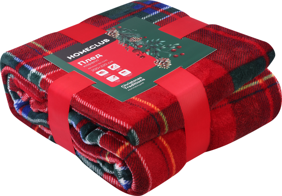 Плед HOMECLUB Winter classics 200х220см, в ассортименте, Арт. WI-CM3, превью