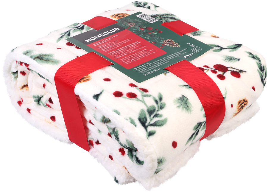 Плед HOMECLUB Christmas Traditions 150x180см, коралл с шерпой, Арт. WI-
CM4, превью