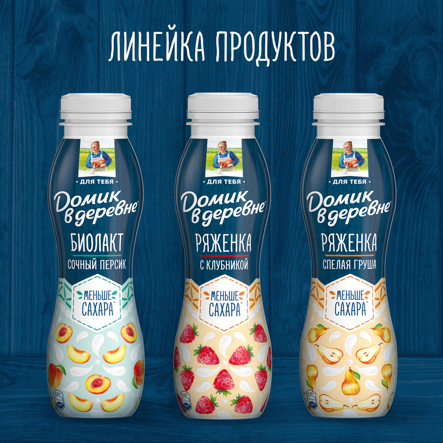 Продукт кисломолочный ДОМИК В ДЕРЕВНЕ Биолакт Персик 2,1%, без змж, 260г, предпросмотр
