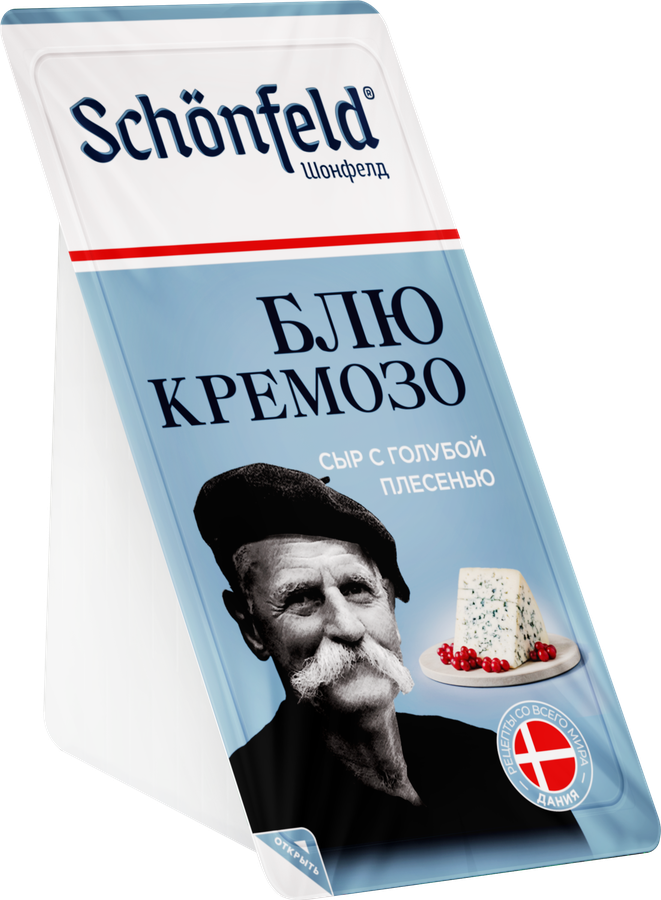 Сыр SCHONFELD Blue Cremoso с благородной голубой плесенью 50%, без змж, 100г, превью