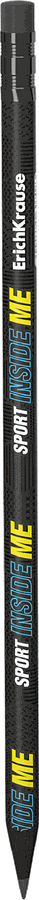 Карандаш чернографитный ERICHKRAUSE Sport DNA, пластиковый, круглый, с ластиком, HB, Арт. 60708, предпросмотр