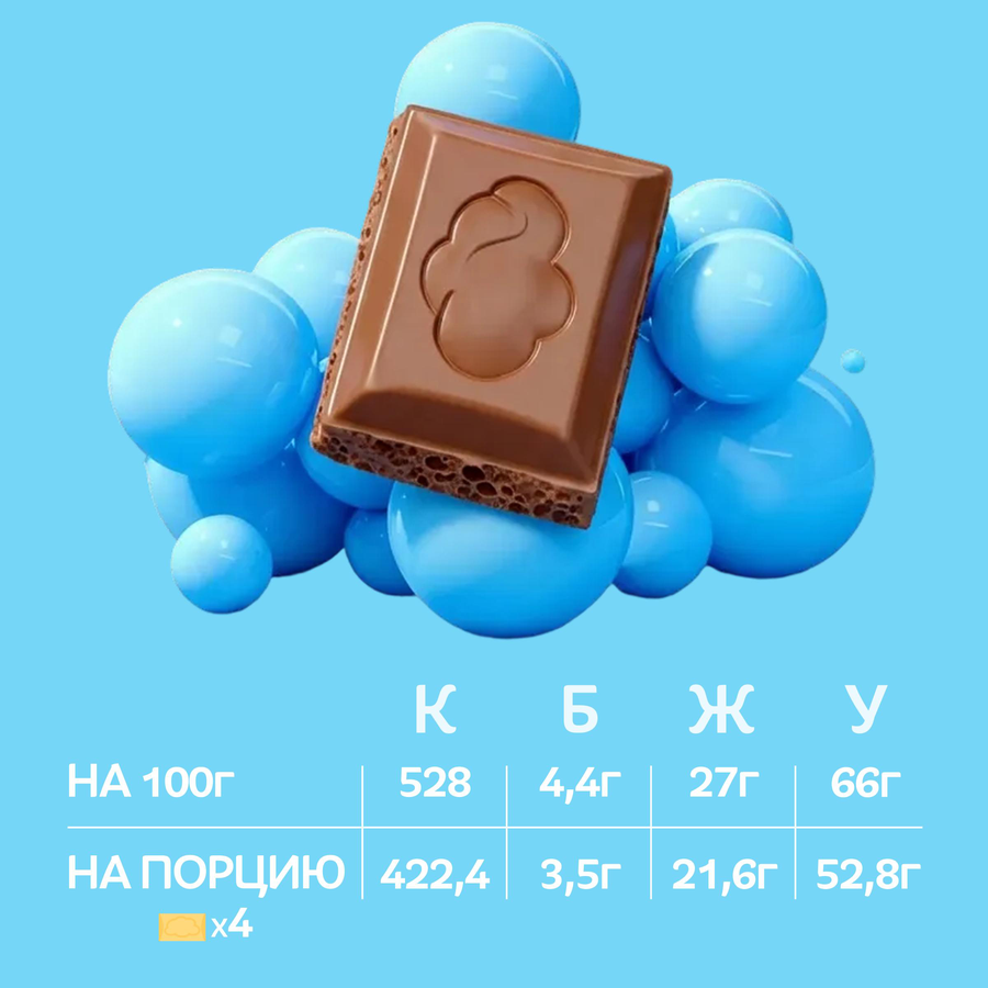 Шоколад молочный ВОЗДУШНЫЙ, 80г, превью