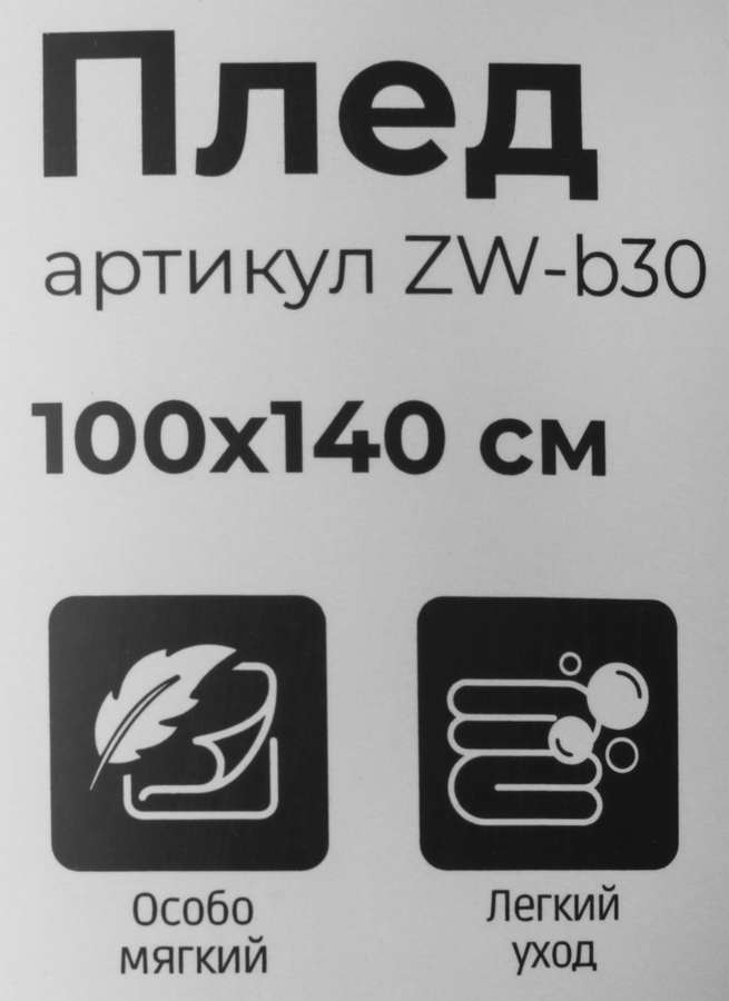 Плед HOMECLUB 100x140см, полиэстер, Арт. ZW-b30, предпросмотр