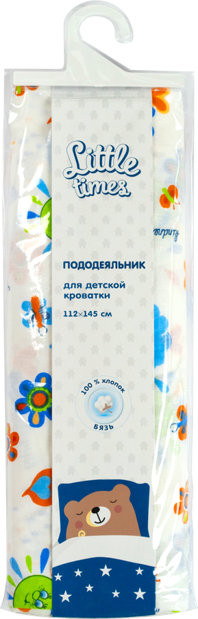 Пододеяльник для детской кроватки LITTLE TIMES 112х145см, бязь, предпросмотр