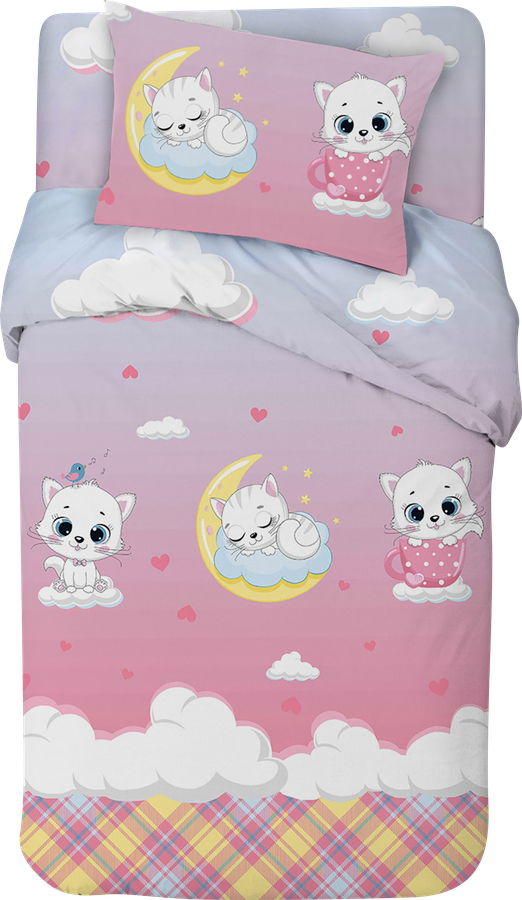 Комплект постельного белья детский LITTLE TIMES для детской кроватки, поплин, панно, предпросмотр